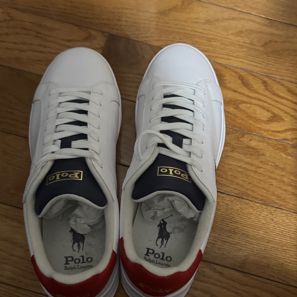 Polo by Ralph Lauren White Sneakers with Red Accents